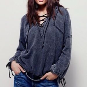 Free People Lace Up Hoodie